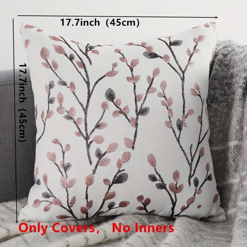 Flower Decorative Throw Pillow Cover Jacquard Pillowcase - Temu