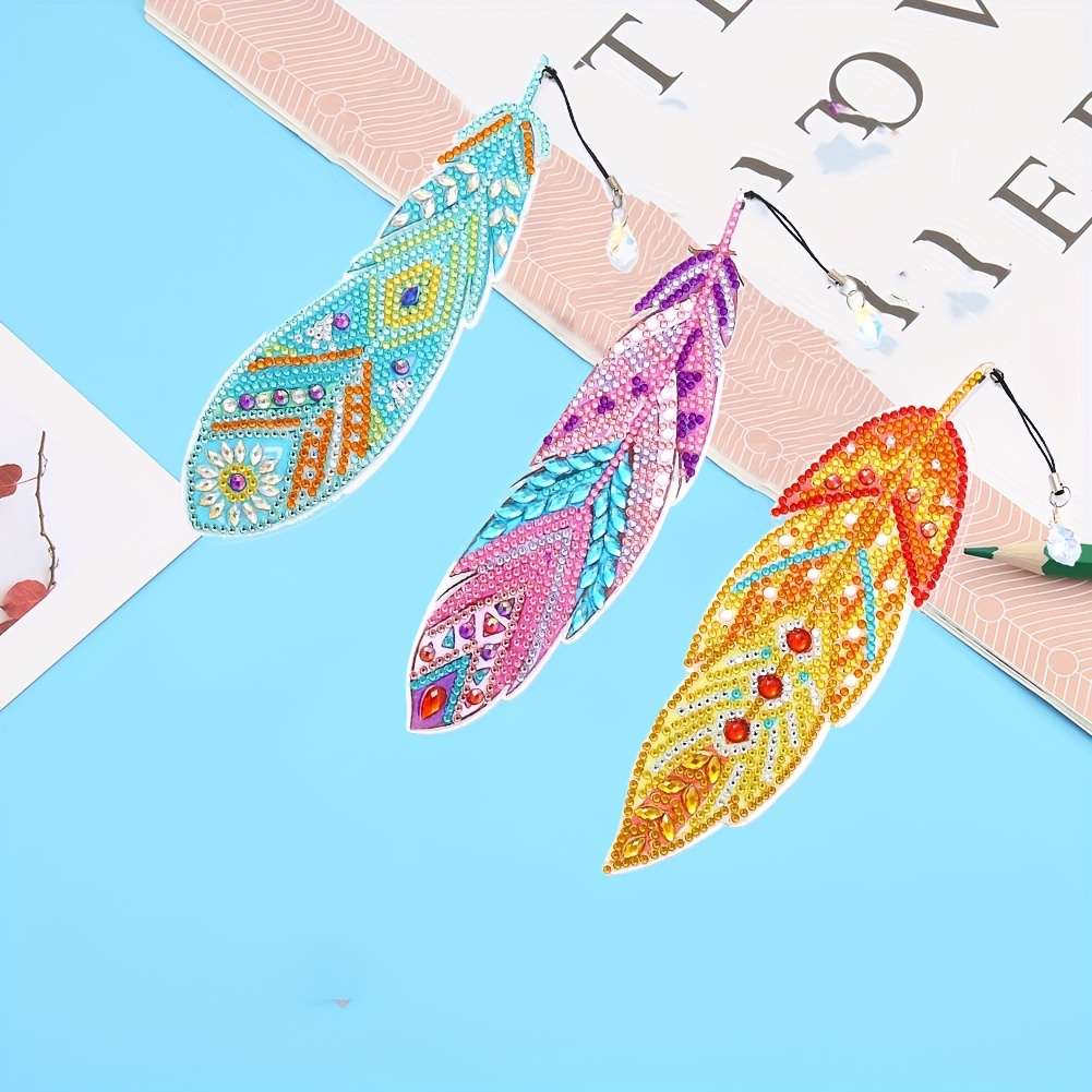 6PCS Diamond Art Bookmarks Pendant Special Shape for Adults Kids