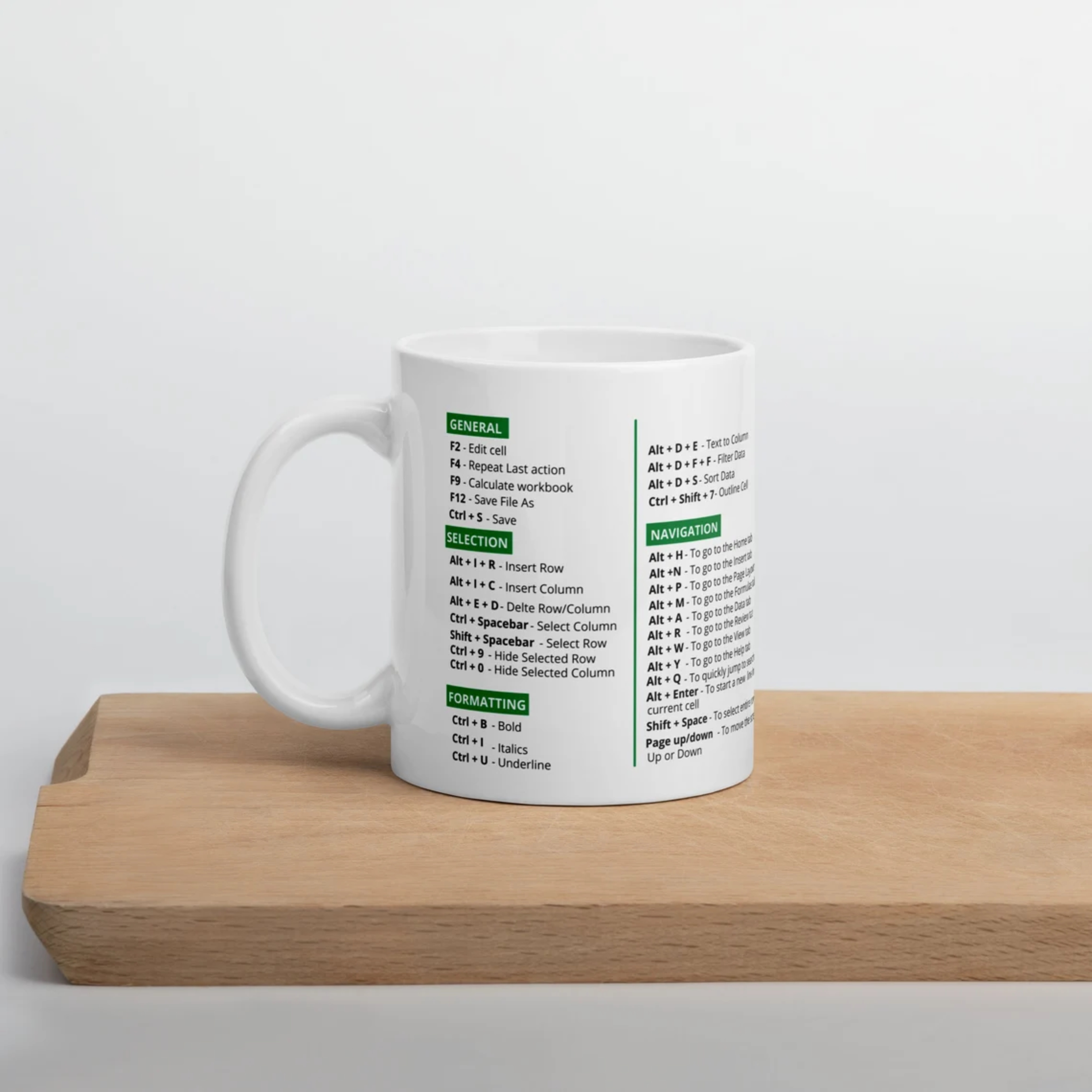 Excel Shortcut Black Mug, Excel Shortcuts Mug, Accountant Office Coffee Mug,  CPA, Tax Prep, Coworker Gift 