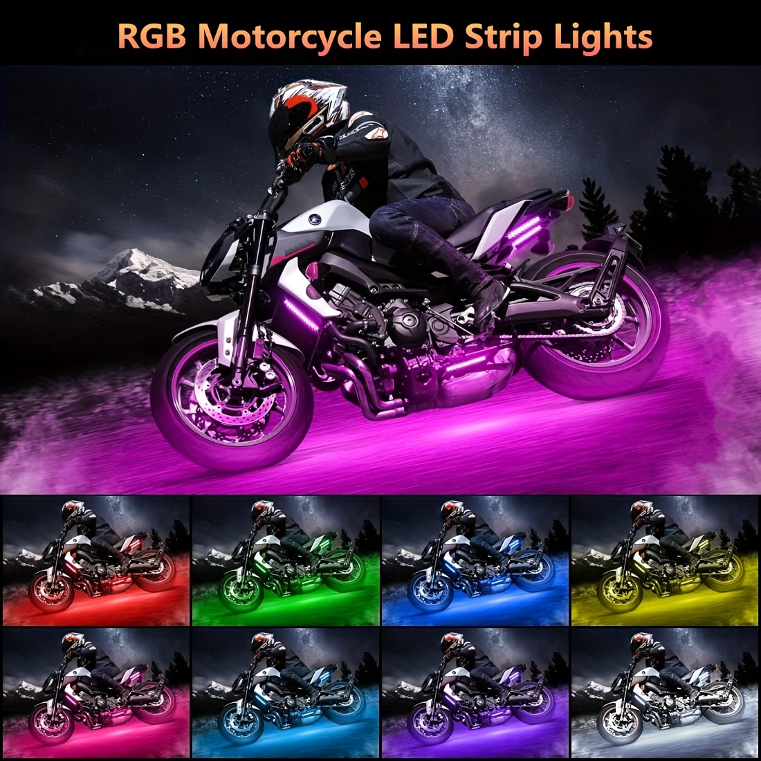 Tira Luces Led Motocicleta 135cm Resistente Agua 12v Debajo - Temu Chile