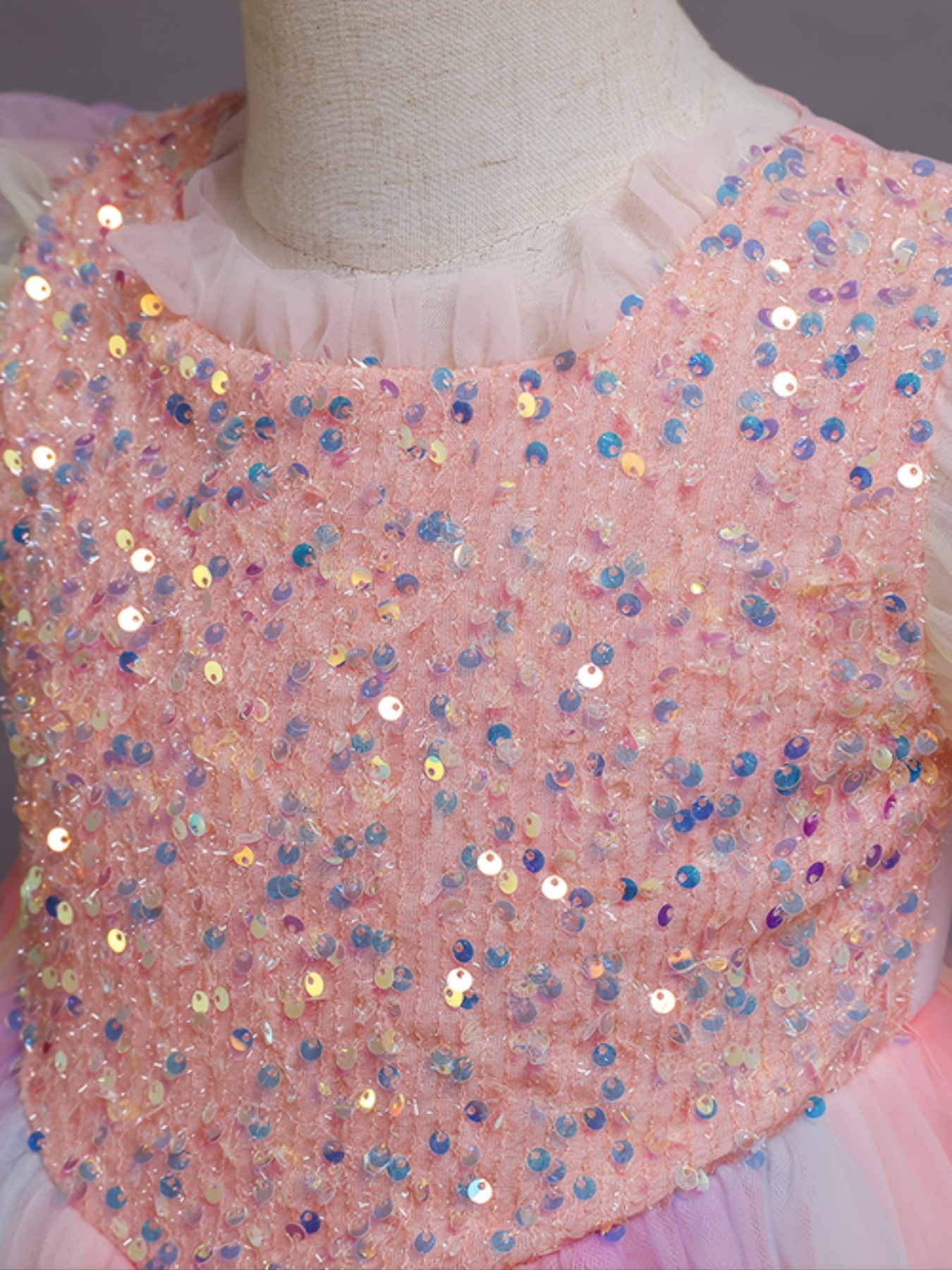Robe de Princesse Enfant Satin Dentelle et Sequins ● MALOE