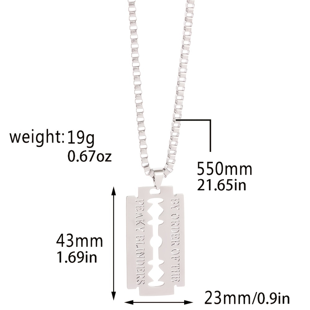 Razor Blade Necklace Gothic For Men Women Stainless Steel Edgy