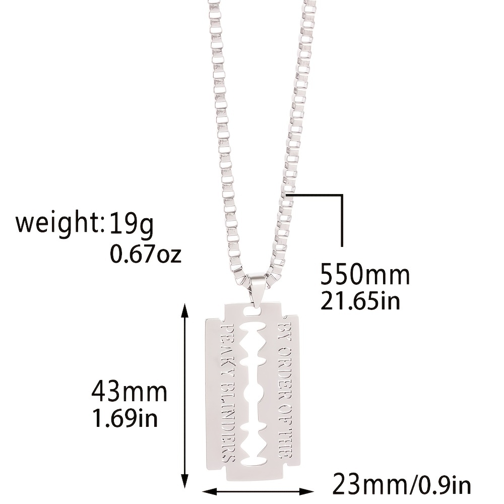 Gangster Blade Stainless Steel Pendant Necklace