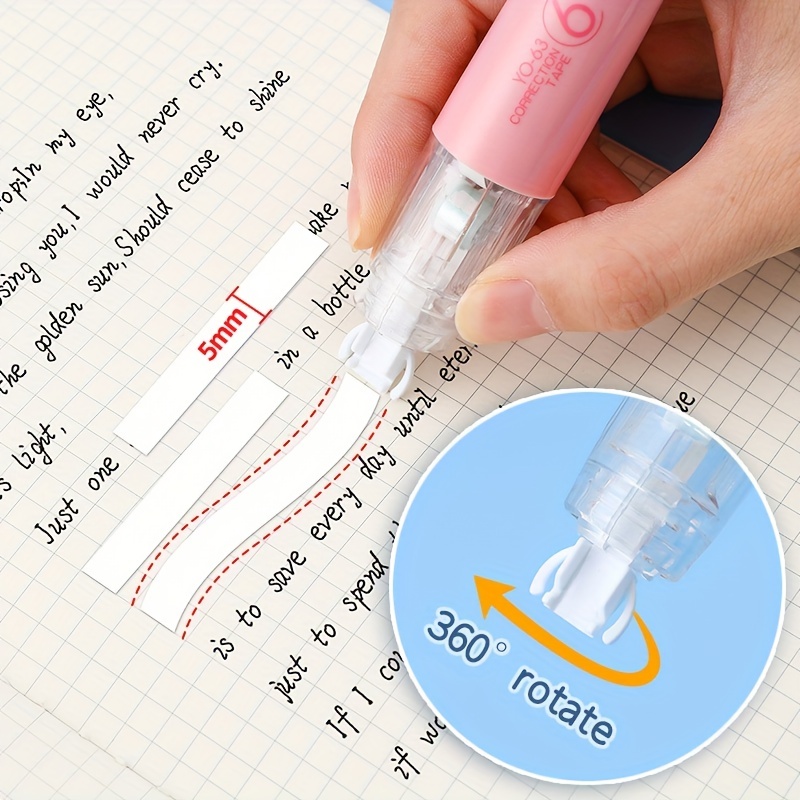 White Out Correction Tape Pen,cute Japan White Out Pen,with Easy To Use  Kawaii Pen Applicator 3pcs