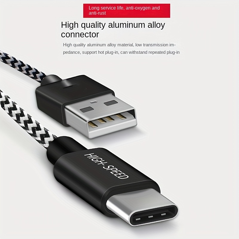 3M 3A 8 PIN Weave Style Metal Head to USB Data Cable / Charger For iPh