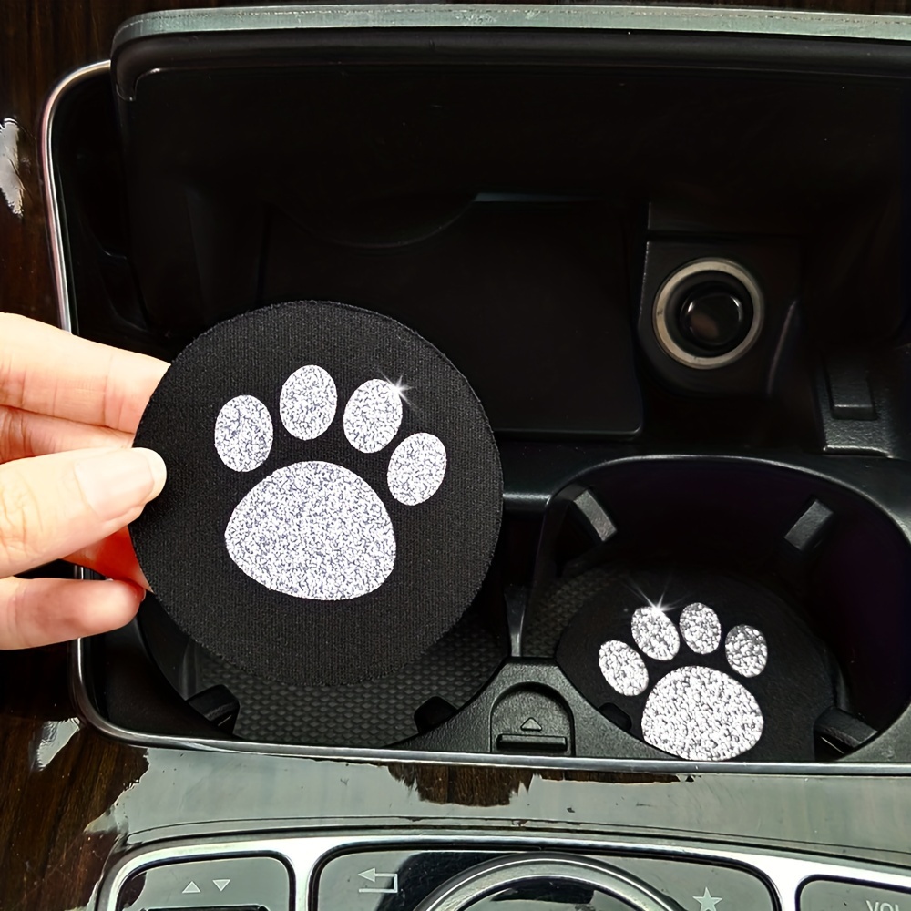 

2pcs Car Cup Mat Glitter Puppy Bear Mat Water Cup Mat Car Interior Pair 2 Packs