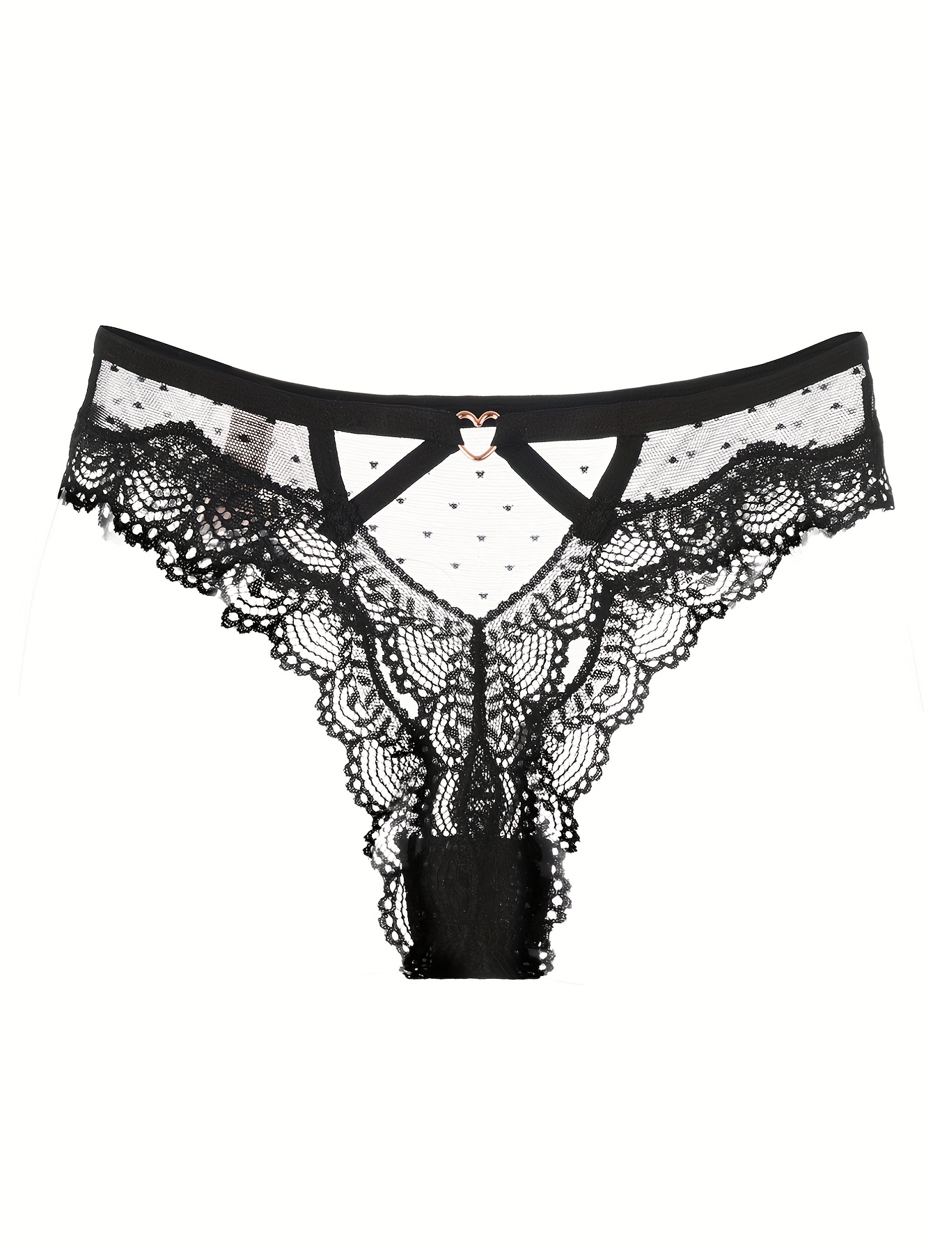 Floral Lace Thongs Sexy Hollow Transparent Heart Ring Linked - Temu