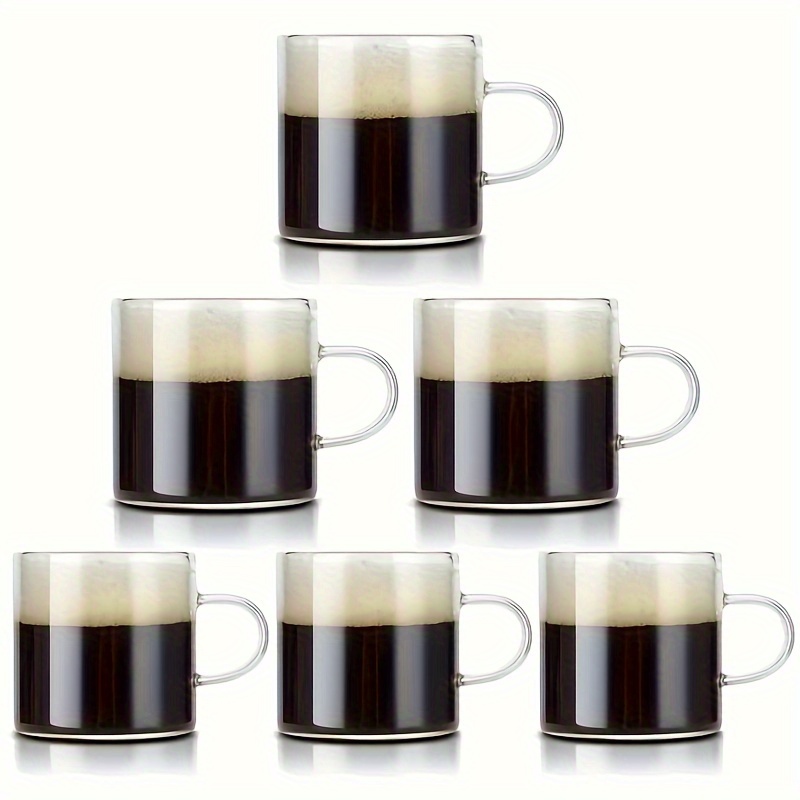 Espresso Cups Glass Espresso Coffee Cups, Small Espresso Mugs With Handle  For Hot Or Cold Latte, Tea, Gift For Espresso Lovers, Microwave Dishwasher  Safe - Temu