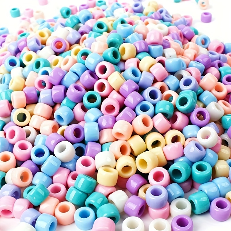 Bright Opaque Mix Plastic Craft Pony Beads 6x9mm Bulk, Made in the USA -  Bead Bee