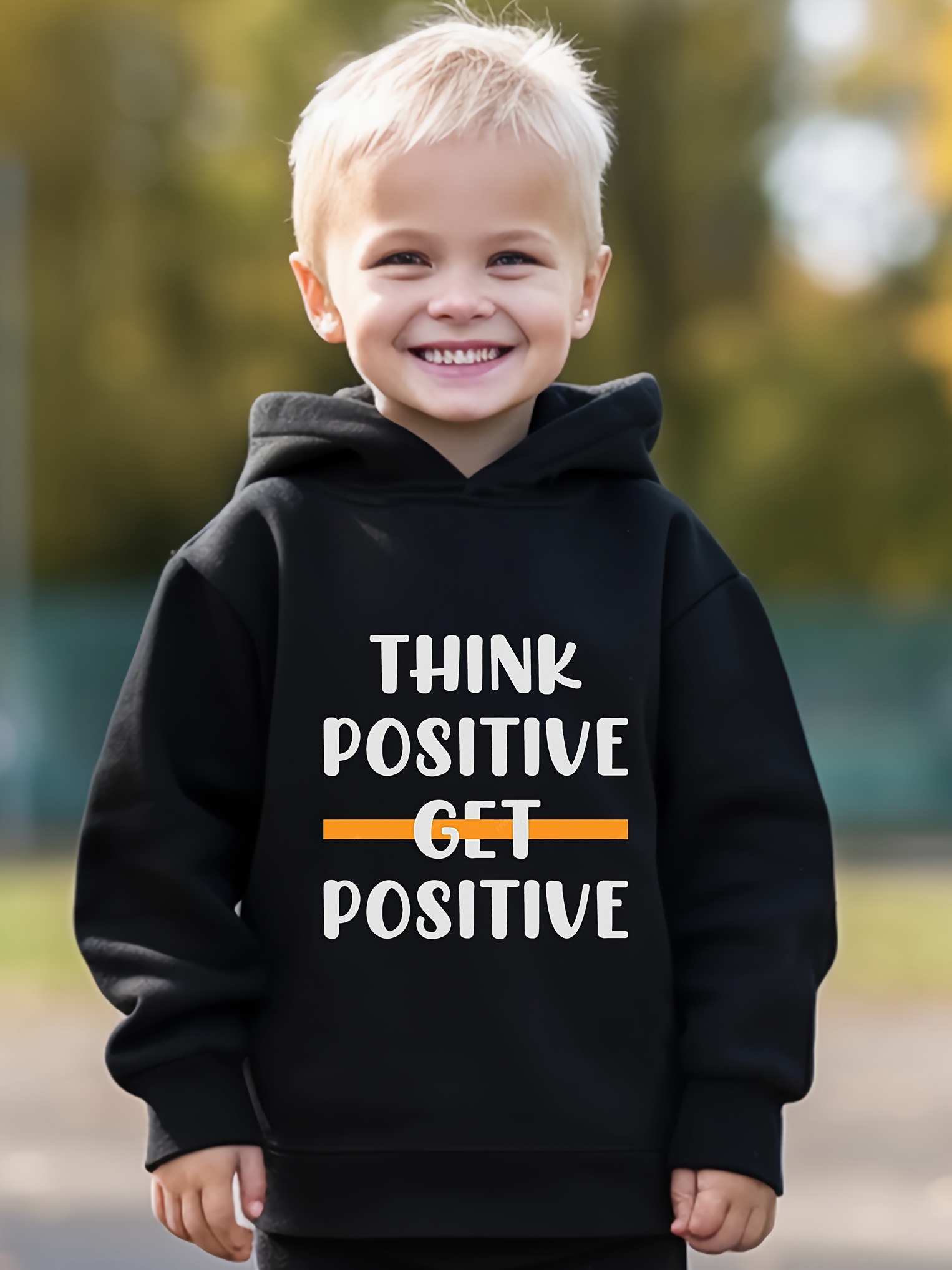 Toddler Boy Graphic Letter Print Long-sleeve Hooded Pullover