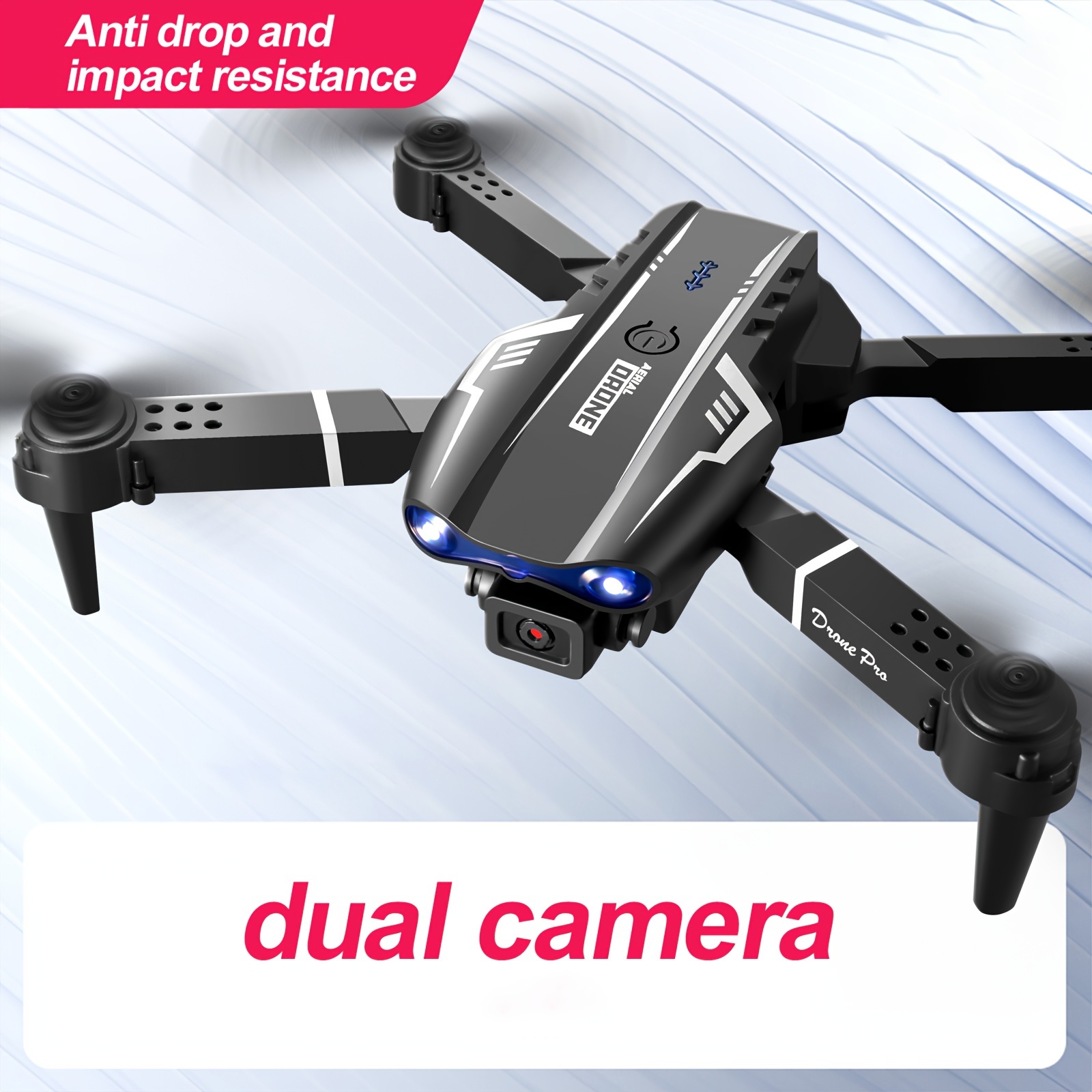 UAV E99 Pro avec caméra HD, connexion WiFi, application téléphonique FPV  HD, double pliage RC Quadcopter, maintien d'altitude, télécommande à une  touche pour hommes, cadeau intérieur extérieur, drone abordable,  hélicoptère RC 