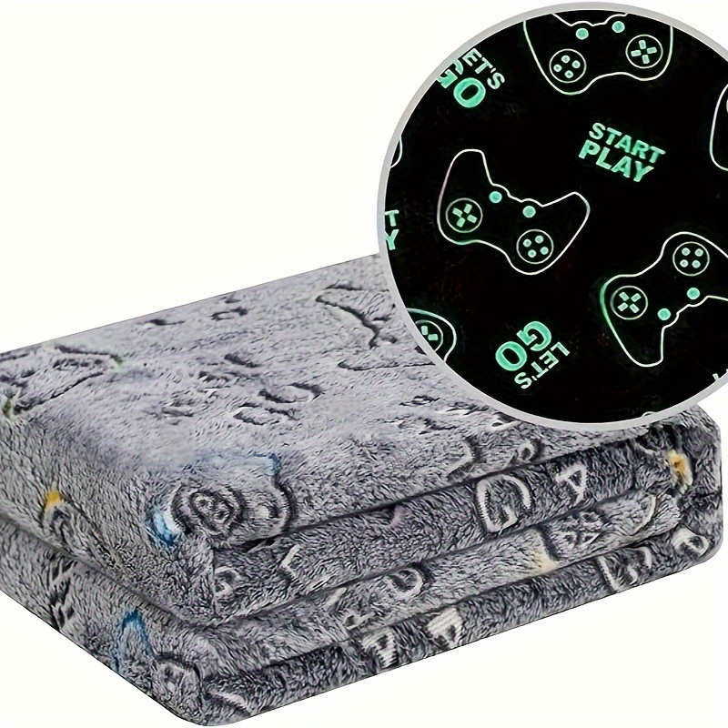 Glow In The Dark Game Controller Blanket Boy Gift Luminous - Temu