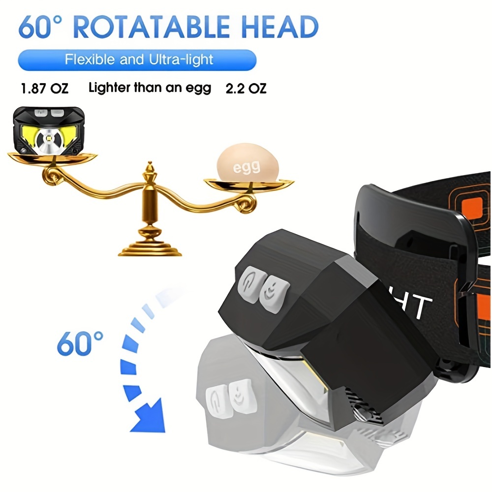 Lampe Frontale Rechargeable, Super Lumen 18000, 8 Modes d'Éclairage LED, Lampe  Frontale Puissante Mains Libres pour le Camping, la Pêche, le Vélo et la  Randonnée, Certifiée Étanche IPX4 