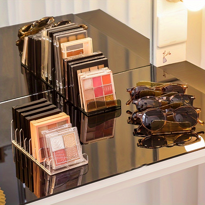 Makeup Organizer 360-Degree Rotating Cosmetic Storage Box, DIY Adjustable  Large Capacity Cosmetics Display Case Square Makeup Shelf with Diamond