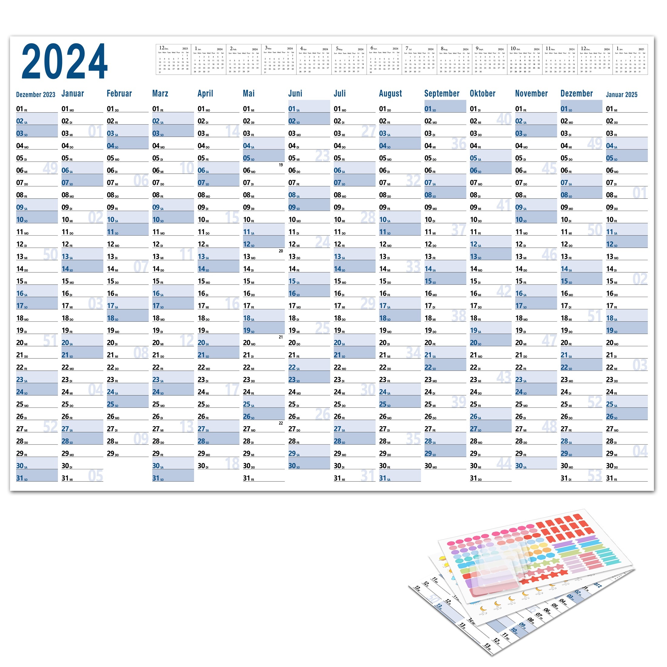 1 Calendrier Familial 2024 2025 Calendrier Suspendu Visible - Temu France