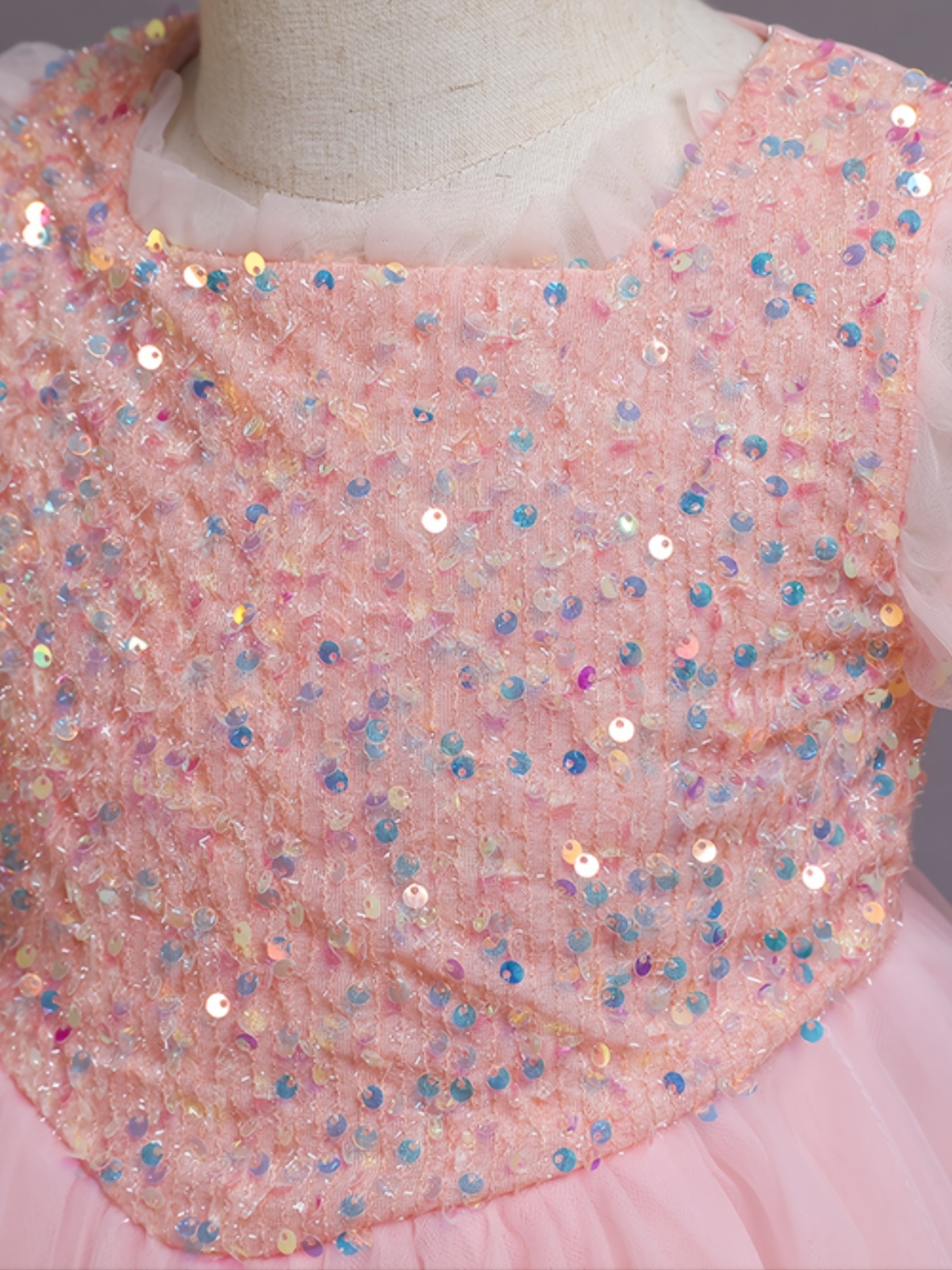 Robe de Princesse Enfant Satin Dentelle et Sequins ○ MALOE - Le P