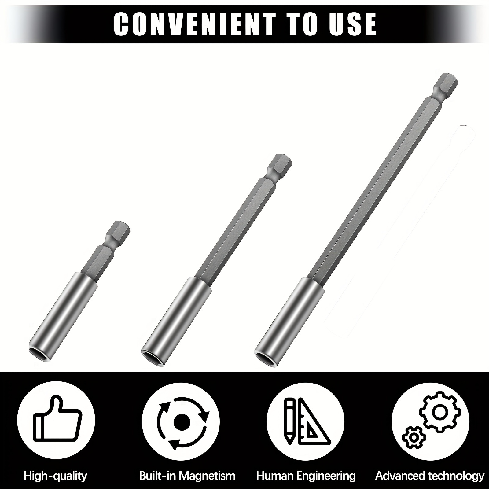 Drill Bit Extension Set - Increase Your Efficiency With 1/4 Hex Shank Quick  Release Magnetic Screwdriver Bits Holder Extender! - Temu