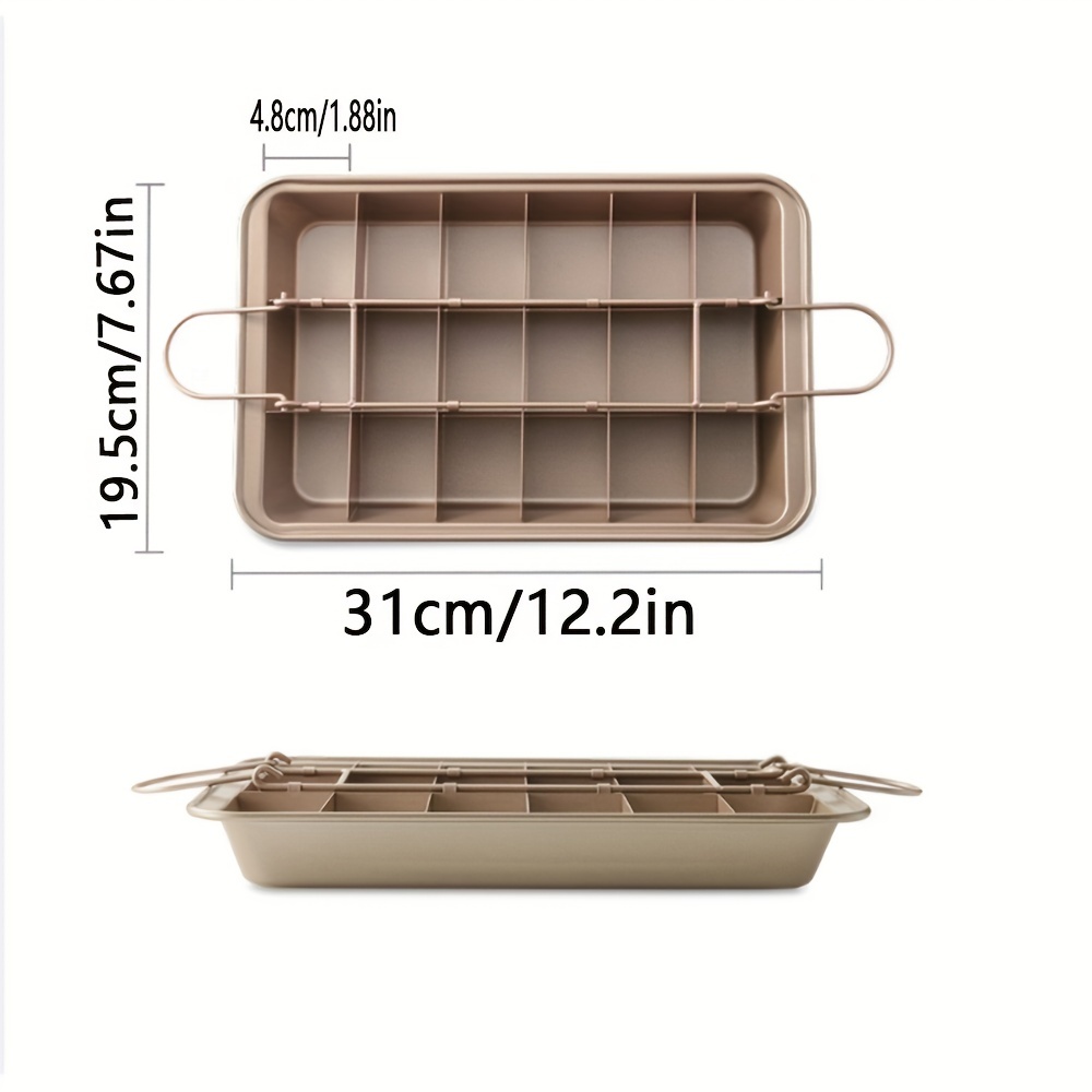 Brownie Cake Pan With Dividers 18 Cavity Loaf Pan Non stick - Temu