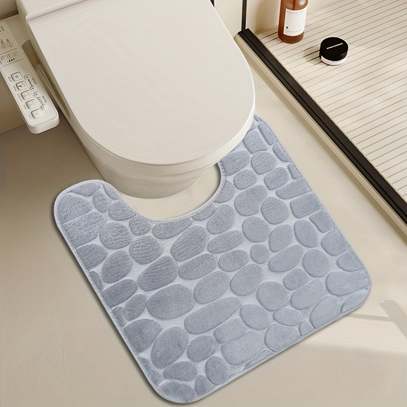 Anti Slip Flannel Bath Rug with U Shape for Comfortable Bathing