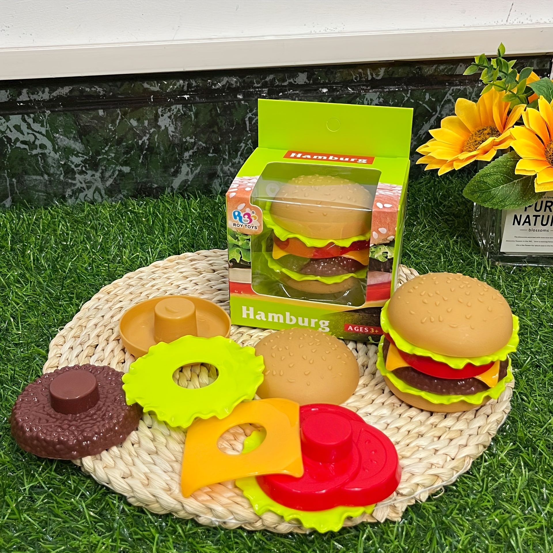 

Hamburger Toy, Disassembly And Assembly Toy Cheeseburger, Simulation Model Play House Kitchen Gift