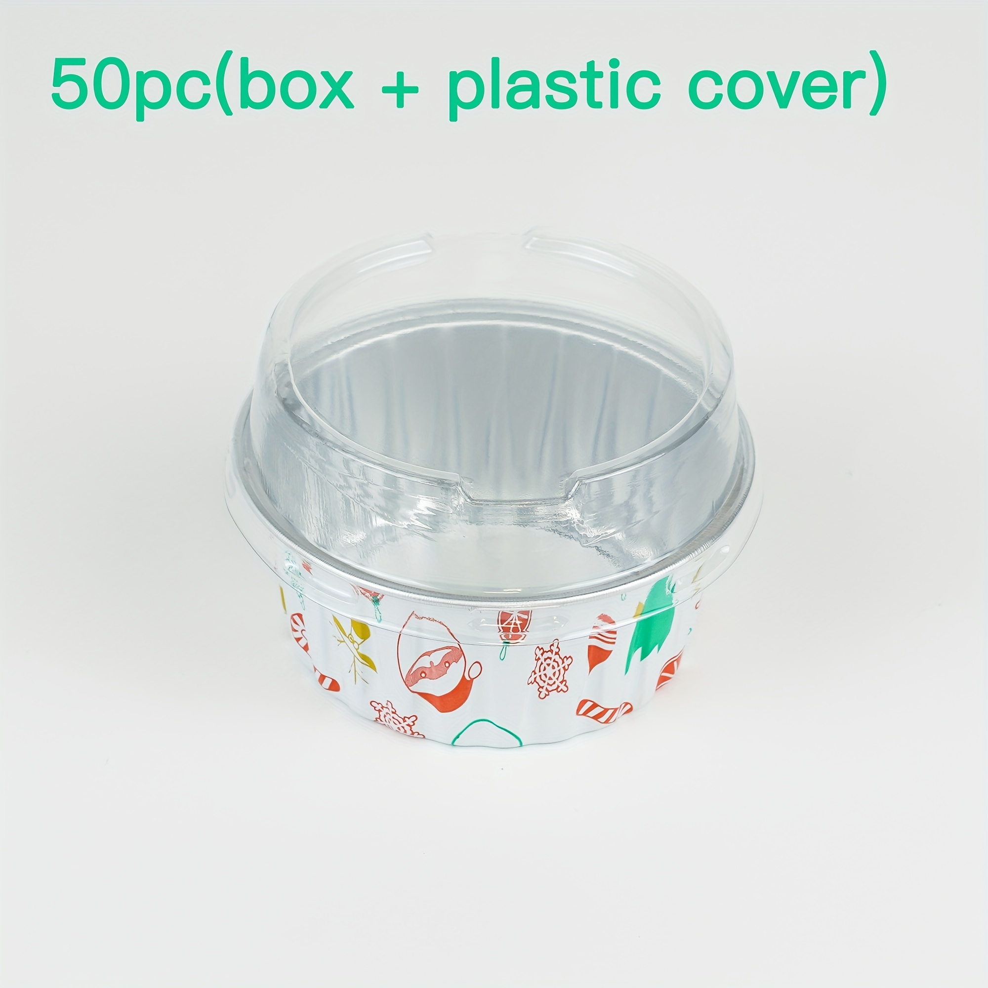 Christmas Aluminum Food Containers Disposable 50PC Leftover