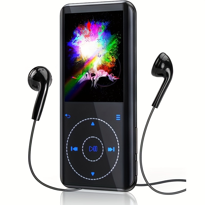 Reproductor MP3 de 32 GB con Bluetooth, pantalla táctil completa 2.4 MP3 y  reproductor de MP4 HD integrado, radio FM, grabadora de voz, mini diseño