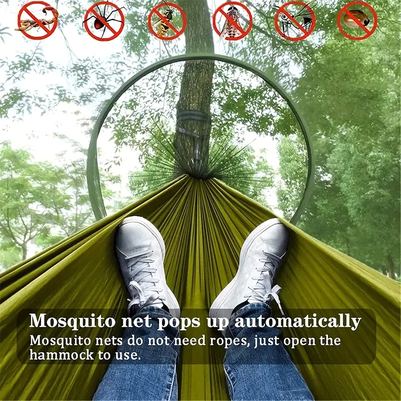 Hamac avec moustiquaire, hamac de camping double, moustiquaire, étanche,  portable, léger, adapté pour la randonnée, les