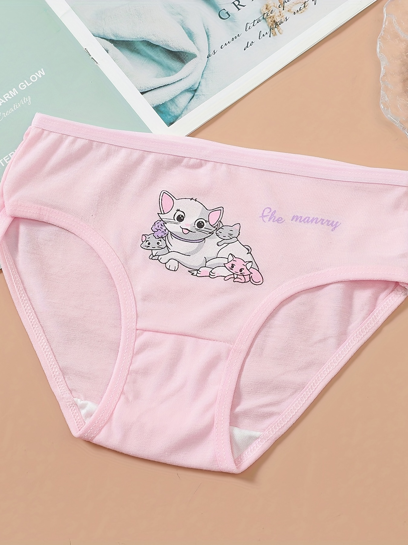 Girls Triangle Panties Cartoon Mouse Print Multiple Colors - Temu