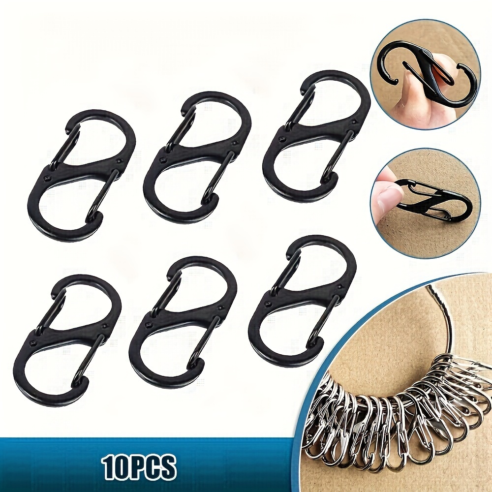 10pcs Stainless Steel S Type Carabiner Backpack Hanging Buckle