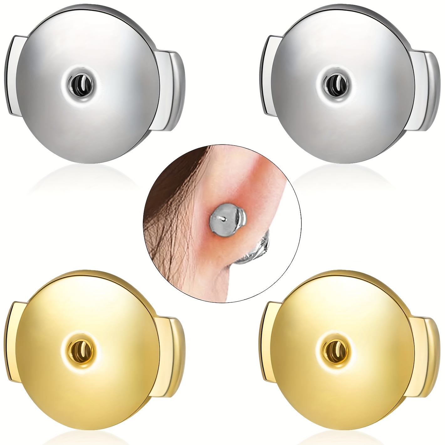 Locking Earring Backs For Studs Hypoallergenic - Temu
