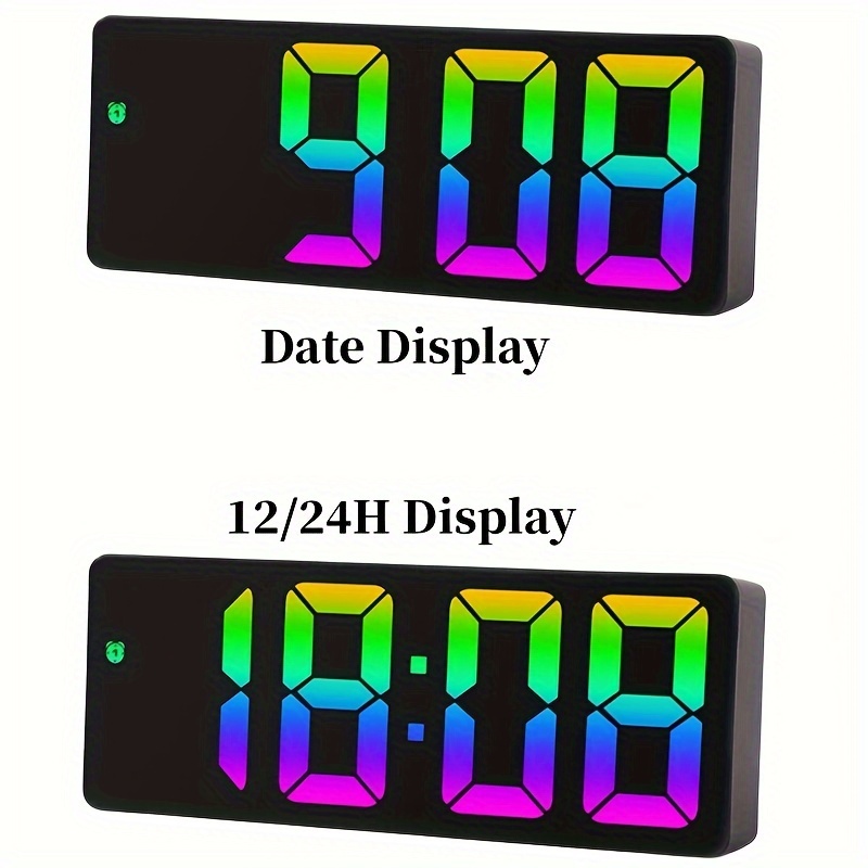 Rhythm LCD Clock 3 Steps Beep Alarm,Snooze,Led Light,Calender,12-24 Hour  Change,Auto
