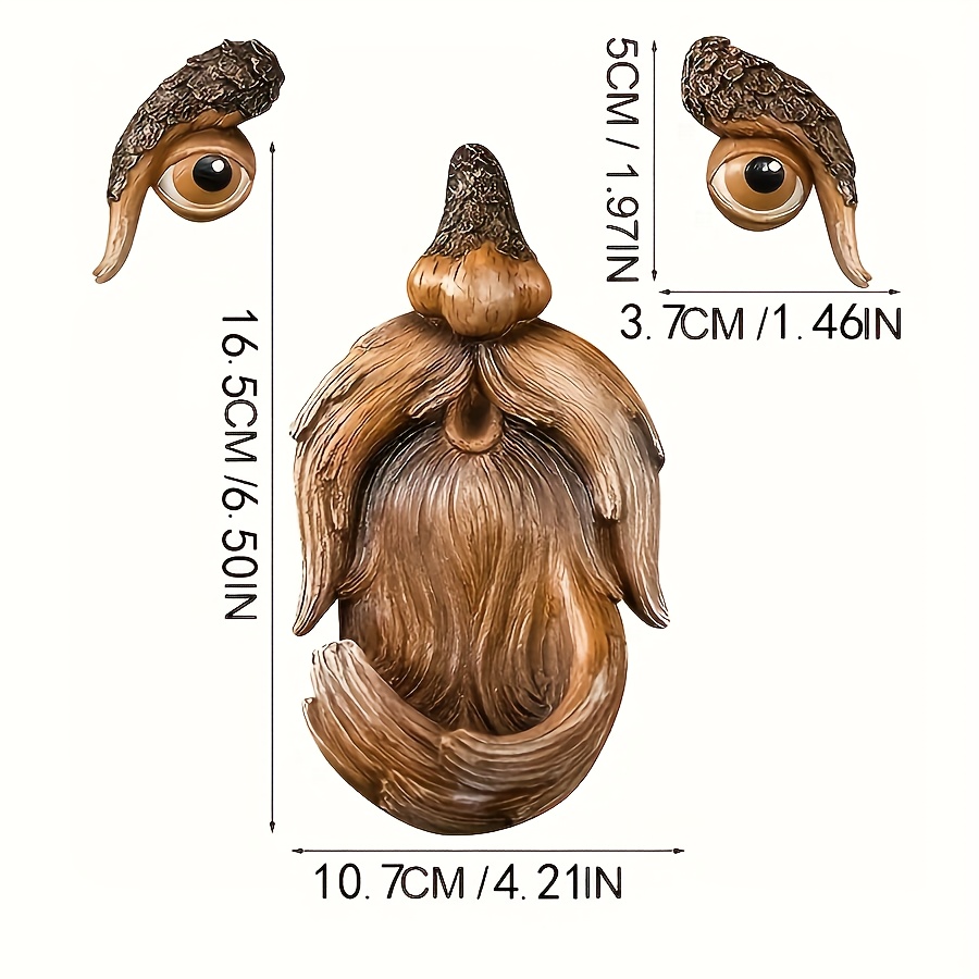 1pcの木の顔の装飾屋外用 老人の木のハッガー彫刻 野鳥の餌台屋外用