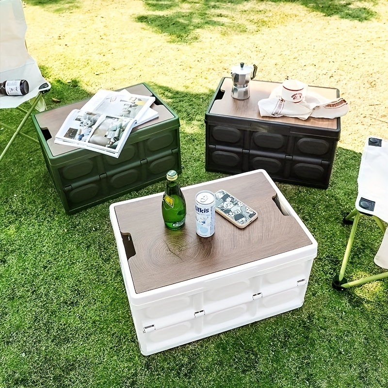 1 Stück Faltbare, Verdickte Aufbewahrungsbox Mit Holzmaserung, Outdoor- camping-fahrzeug-kleinigkeiten-organizer, Camping-box, aktuelle Trends,  günstig kaufen