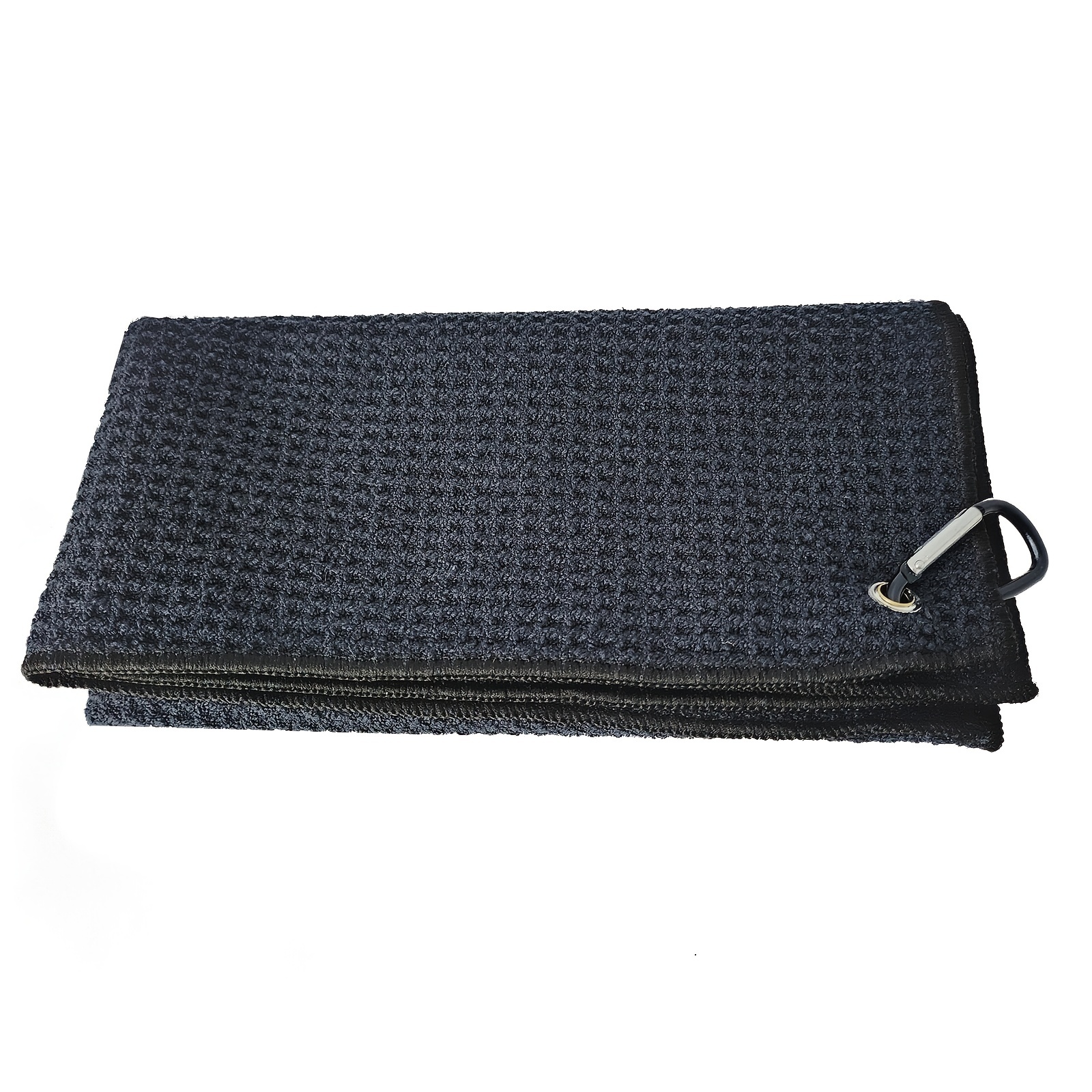 Waffle Weave Microfiber 16x16 Towel - BLACK