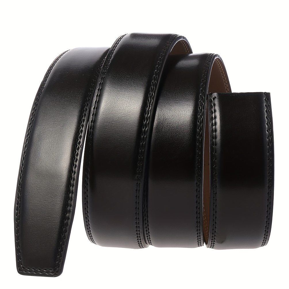 

No Buckle Belt For Men, Genuine Leather Cowhide Belt, Simple And Casual Business Versatile Belt, Length Cuttable Belt