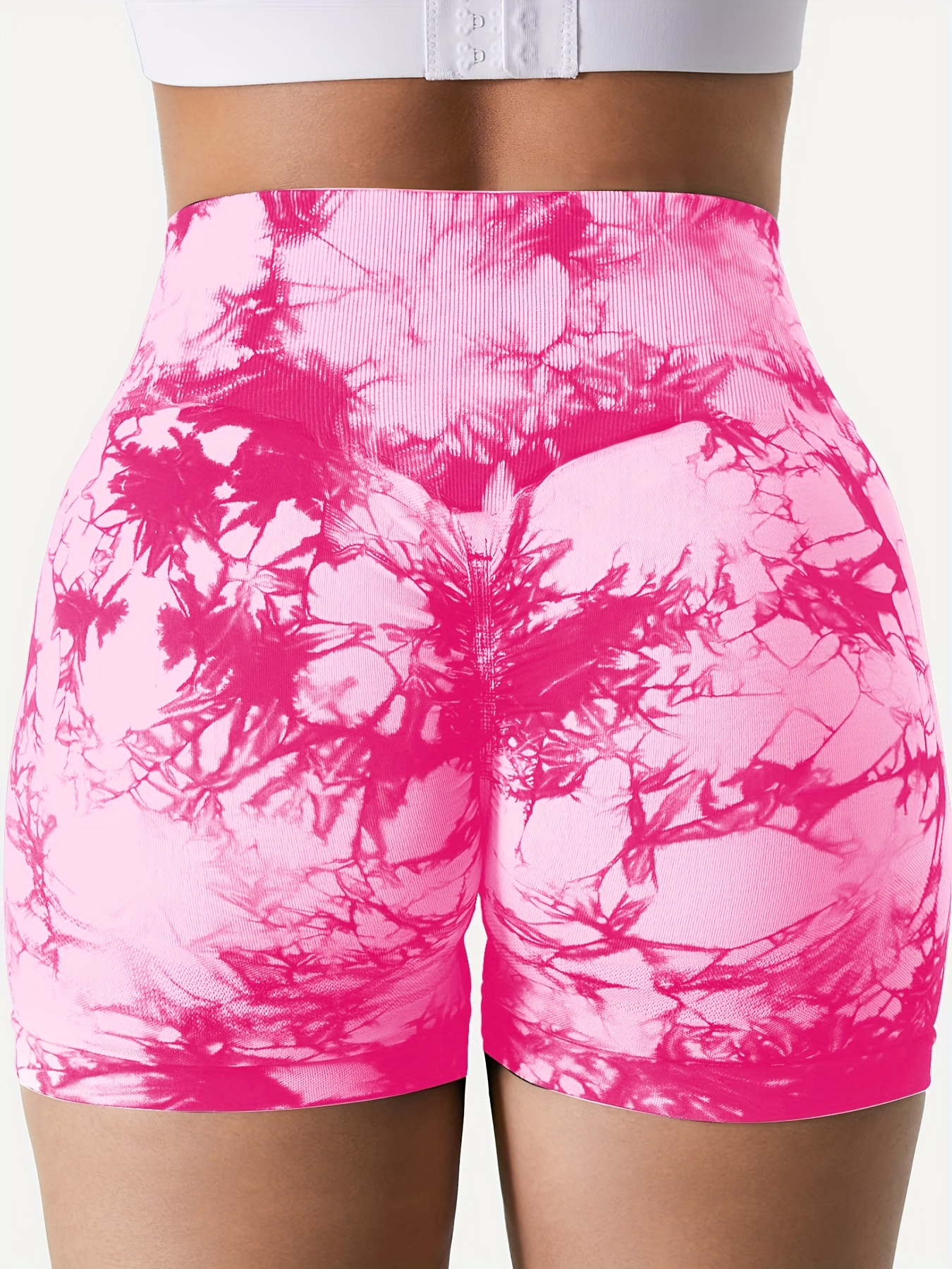 Workout Spandex Shorts for Women, High Waist Soft Yoga Bike Shorts, Rose  Red, XL