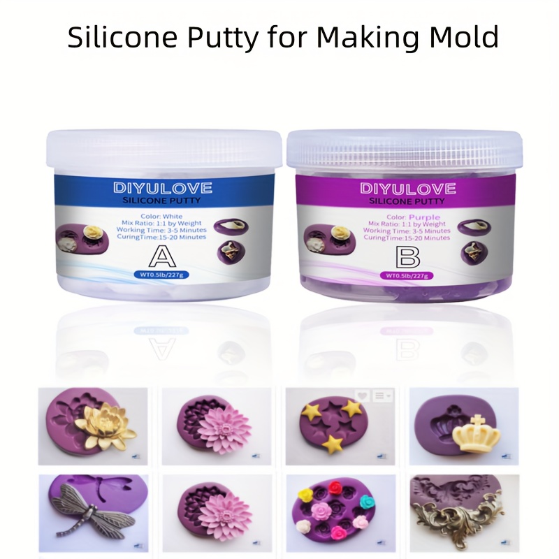 LET'S RESIN Silicone Putty,1LB/40A Silicone Mold Making Kit,  Non-Toxic,Strong&Flexible, Easy 1:1 Mixing Ratio for Reusable Silicone  Molds, Resin