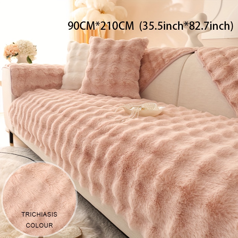 Pink Faux Fur Bed Linen Set of Four