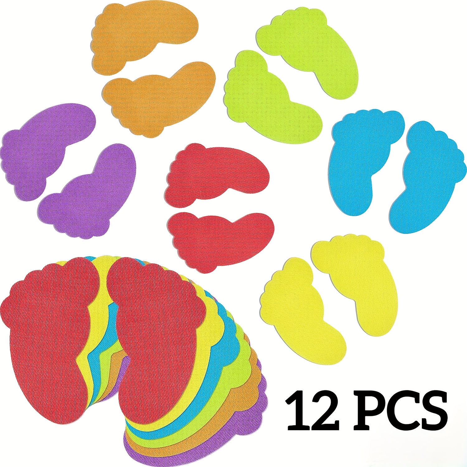 TEMU [popular ] 12/26pcs Colorful Footprint Carpet Dots, 4-inch Adhesive Floor Markers For Classroom And Home Organization