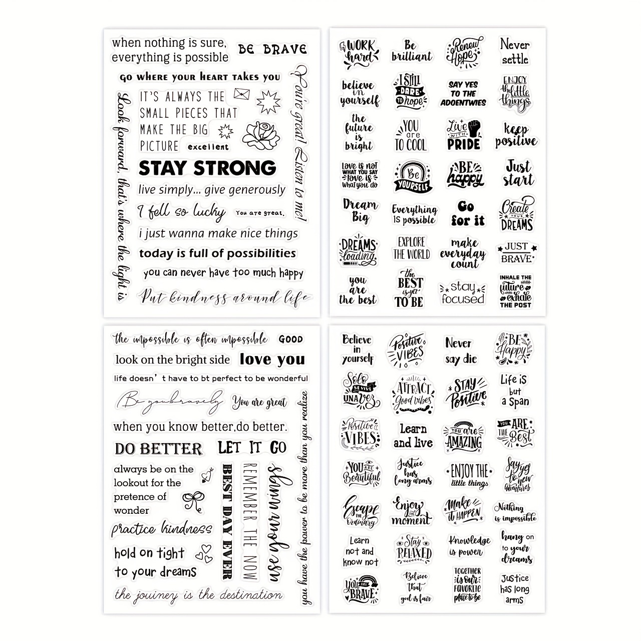 8 Sheets Quote Stickers for Journaling- Vintage Scrapbooking Supplies Kit  for Adults, Small Talk Stickers Phrase
