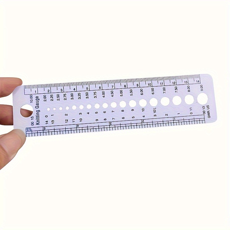  Needle Gauge Ruler - Durable Knitting Gauge Tool