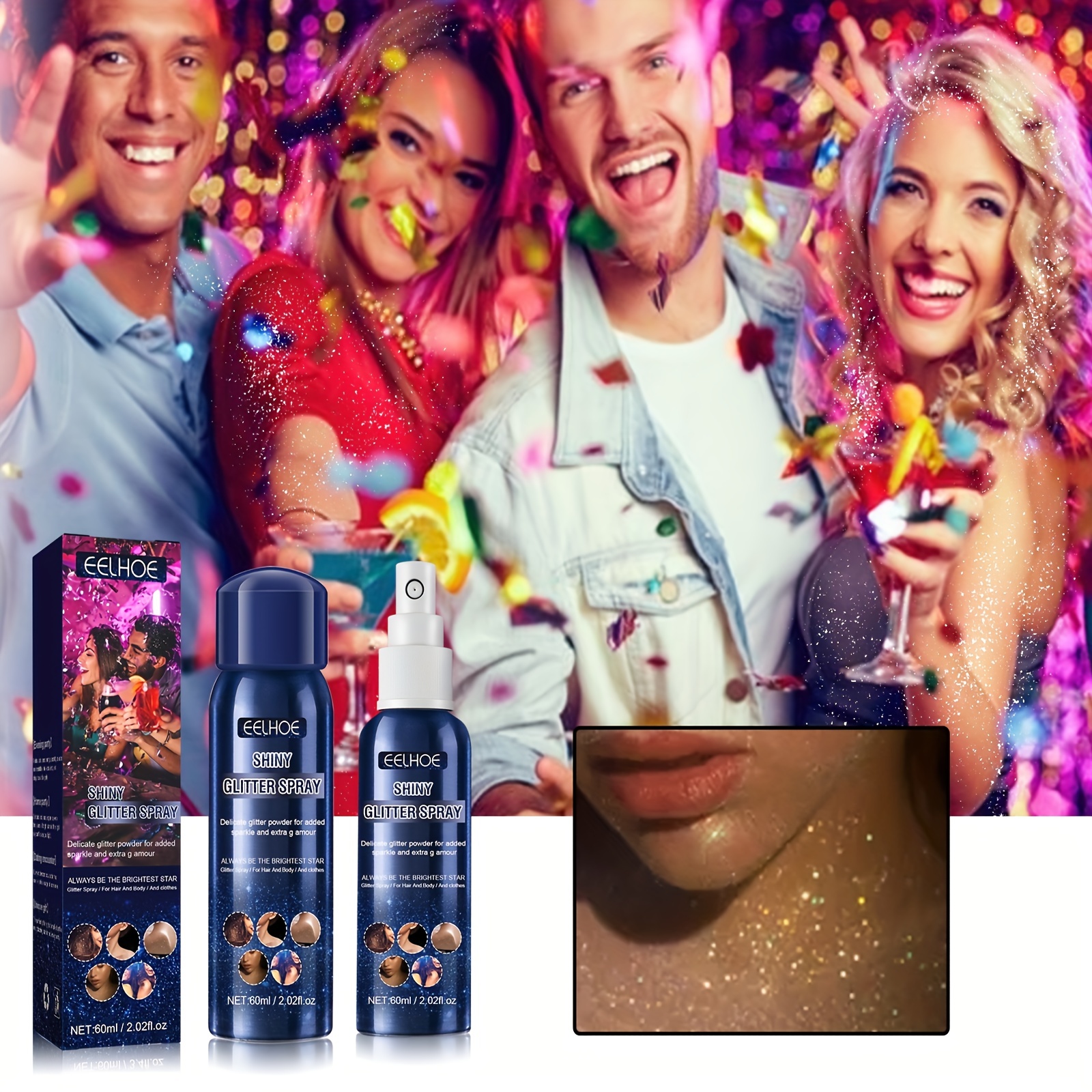 Body Brightening Glitter Spray Parties Glitter Spray Sparkle - Temu