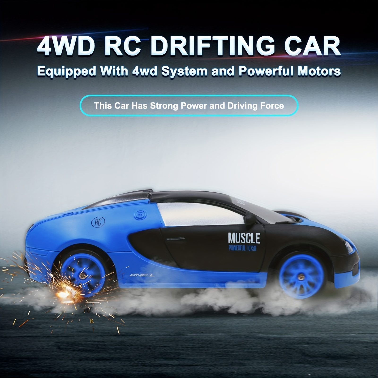 Remote Control Car RC Drift 2.4GHz 1:24 Scale 4WD 15KM/H High Speed Model  Vehicle with LED Lights Drifting Tire Racing Sport Toy for Adults Boys  Girls