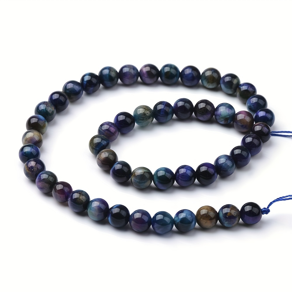 1strand Natural Purple Tiger's Eye Stone Beads For Diy - Temu