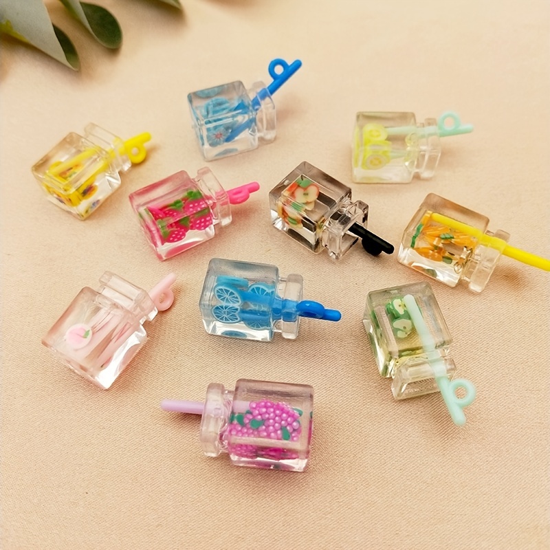 10pcs 8-30 Styles Mix Glass Bottles Milk Tea Cup Ball Earring Charms DIY Findings Keychain Bracelets Pendant for Jewelry Making,Temu