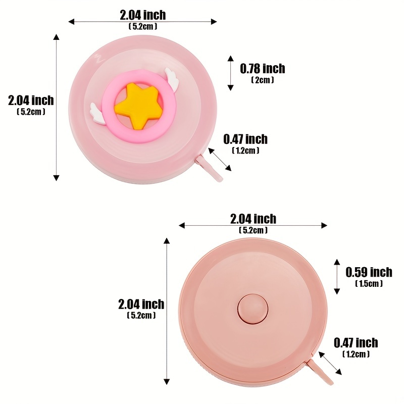 Soft Tape Measure 60-Inch 1.5 Meter Mini Cartoon Measuring Tape Cute, Pink Fruit | Harfington