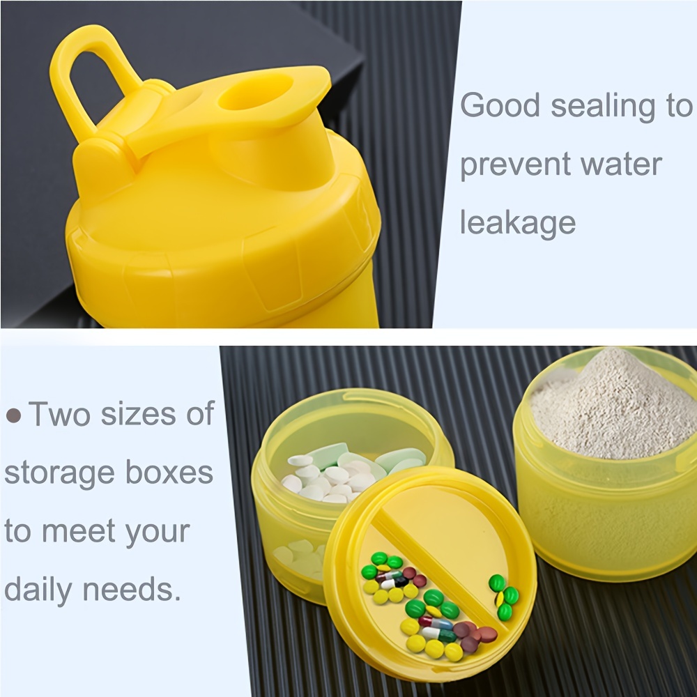 Blender Shaker Bottle With Three Sizes Pill Organizer And Storage 18 Ounce  500ml For Protein Powder, Don't Miss These Great Deals