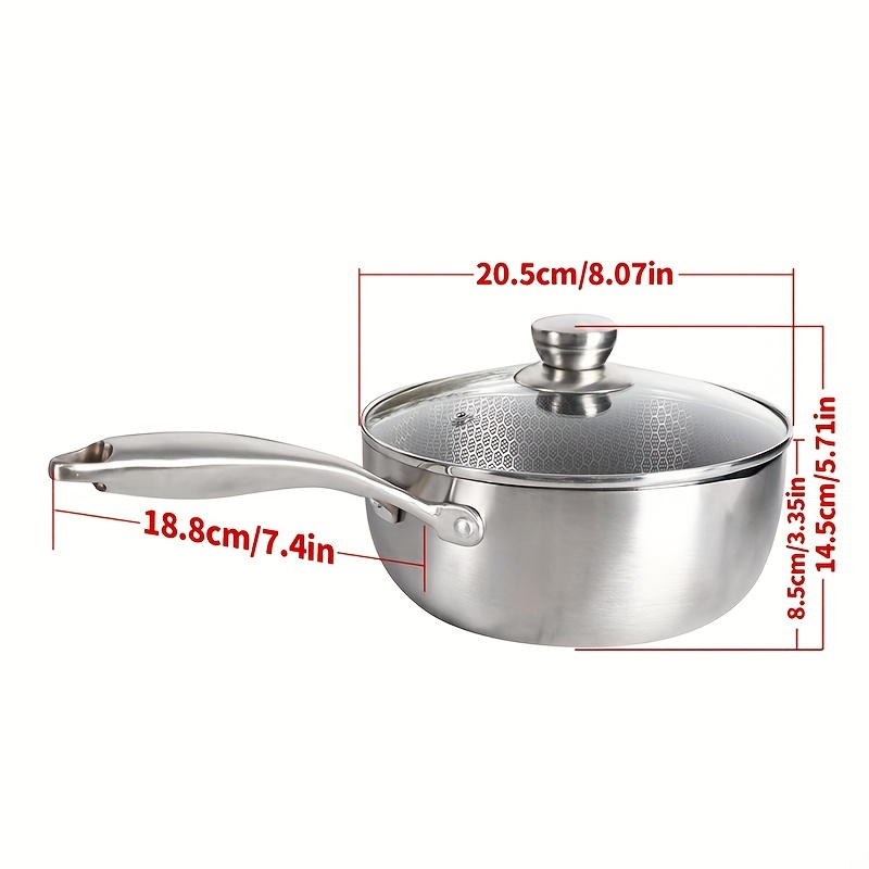 Sauce Pan, Non-stick Stainless Steel Milk Pot, Soup Pot, For Gas Stove Top  And Induction Cooker, Kitchen Utensils, Kitchen Gadgets, Kitchen  Accessories, Home Kitchen Items - Temu