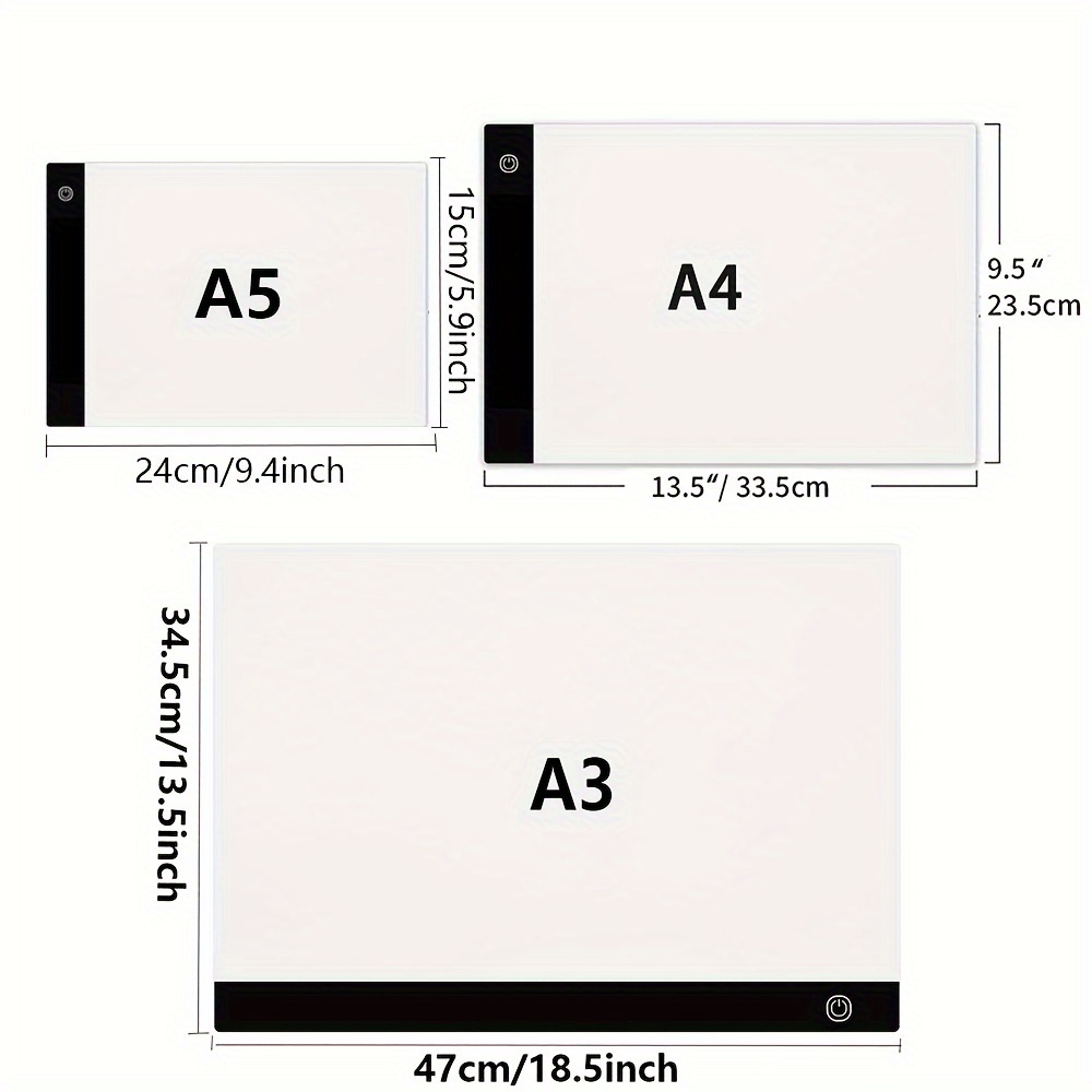 A3/A4/A5 LED Light Pad Artist Light Box Table Tracing Drawing Board Pad  Diamond Painting Embroidery Tools