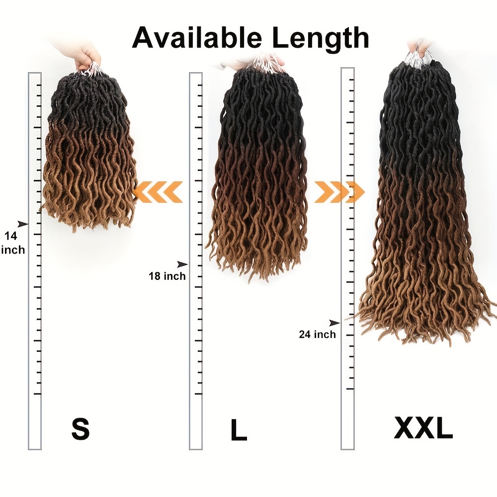Goddess Faux locs Crochet Hair,Soft Locs Wavy Crochet Braids Dreadlocks,  Curly Wavy Twist Braiding Hair Extensions African Roots Braid